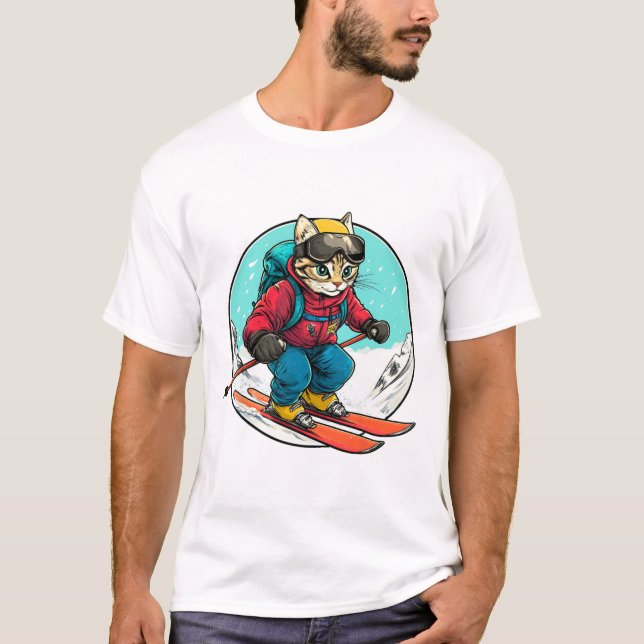 Camiseta Cat Ski Skier (Frente)