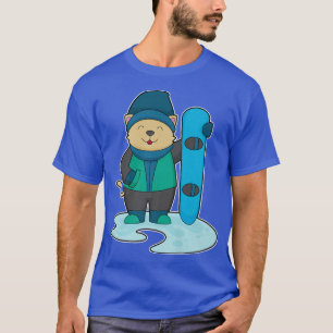 Camiseta Cat Snowboarder Esportes de inverno