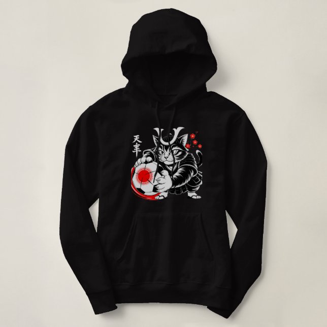 Camiseta Cat Soccer Player Women's Hoodie - Unique Japanese (Frente do Design)