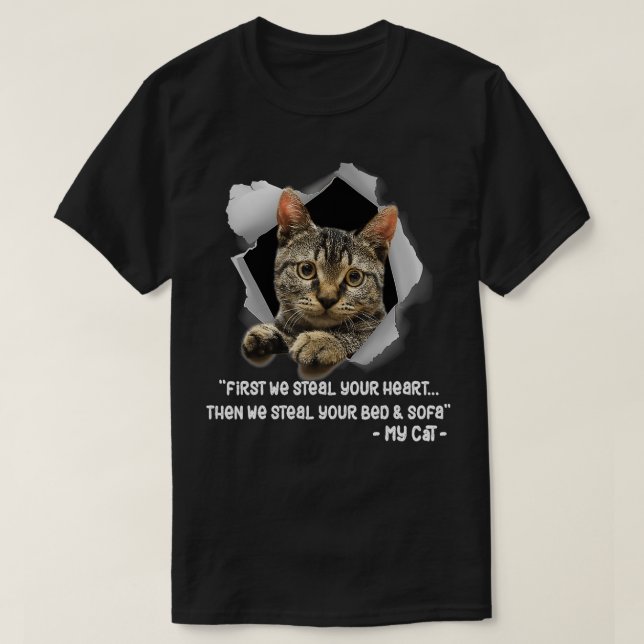 Camiseta Cat Sofa Engraçada Ditos Gato-Presente (Frente do Design)