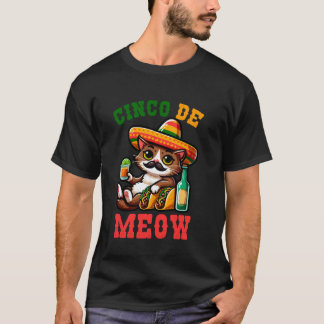 Camiseta Cat Sombrero Cinco De Mayo Funny Mexican Food Mexi