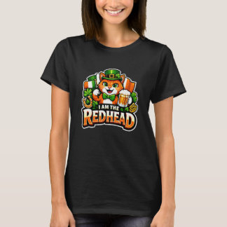 Camiseta Cat St Patricks Day Ginger Red Hair I am The Redhe