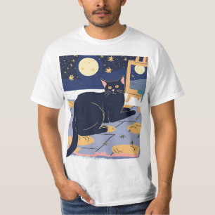 Camiseta Cat Starry Day Van Gogh Cat Para Cat Lover Cat Sun