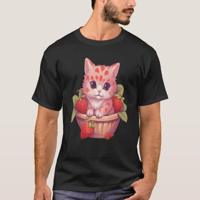 Camiseta Cat Strawberry (Frente)