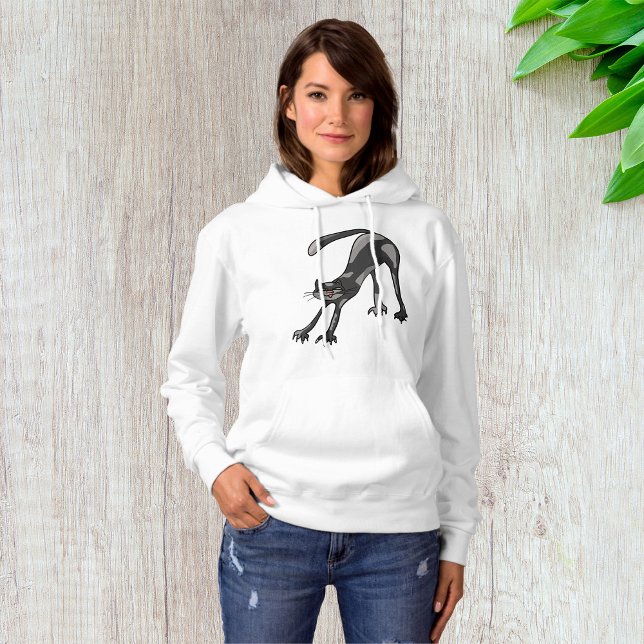 Camiseta Cat Stretting Womens Hoodie (Criador carregado)