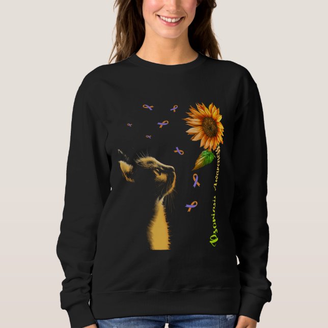 Camiseta Cat Sunflower Psoriasis Awareness (Frente)