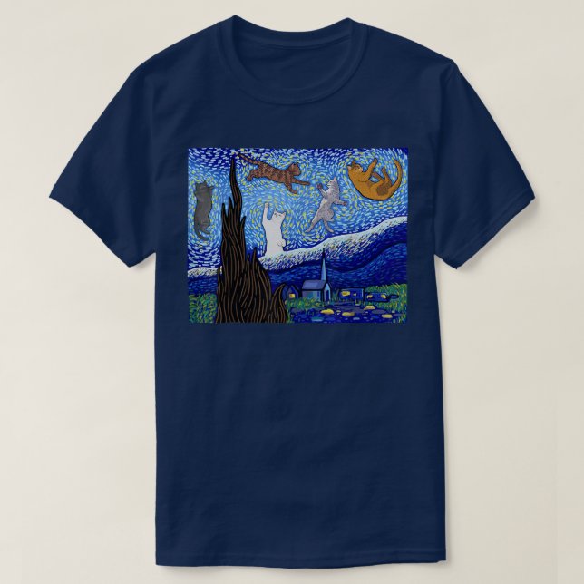 Camiseta Cat T, Cat Lover, StarNight Womens Cat  (Frente do Design)