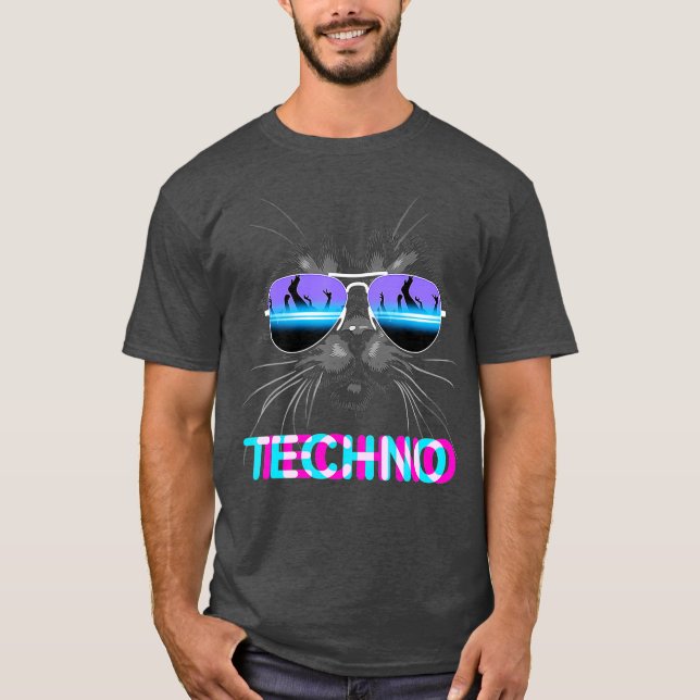 Camiseta Cat Techno DJ Eletro Music (Frente)