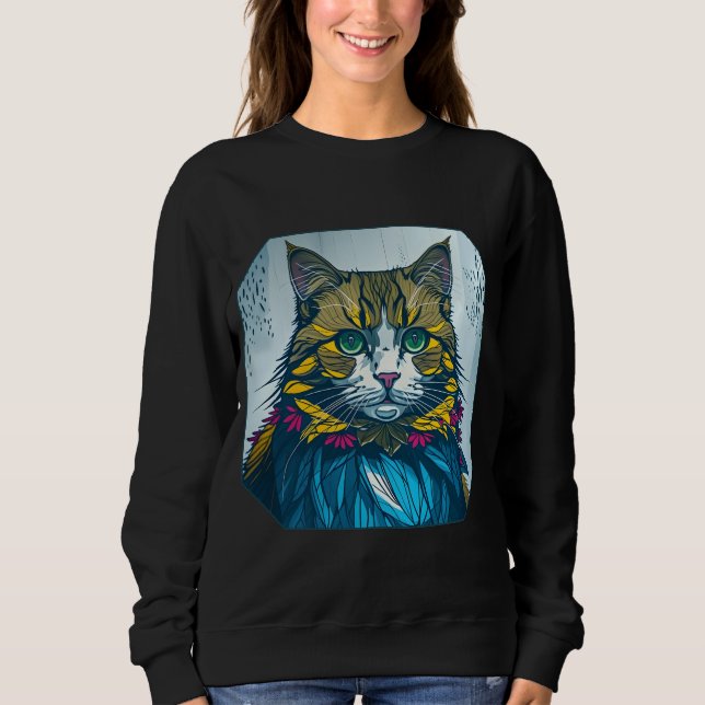 Camiseta Cat That Ate The Canary Feathers | Wearable Art (Frente)