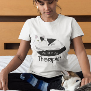 Camiseta Cat Therapist - citação engraçada