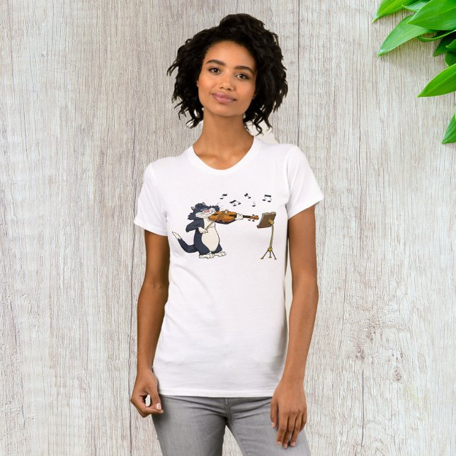 Camiseta Cat Tocando O Violino (Criador carregado)