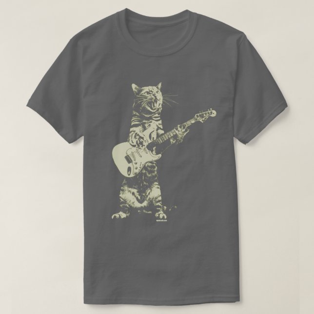 Camiseta Cat tocando violão 4 (Frente do Design)