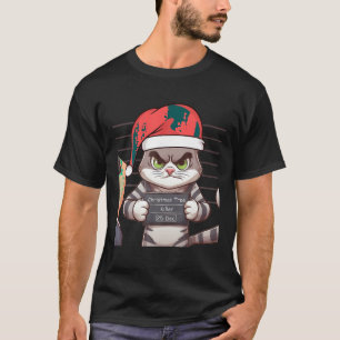 Camiseta Cat Tree Killer Engraçado Natal Papai Noel