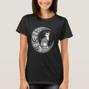 Camiseta Cat Tribal - Kitten Pet Owner Feline Moon Phases