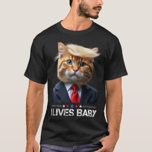 Camiseta Cat Trump 9 Lives Ba1Memória Trump