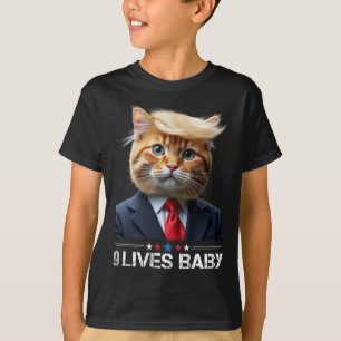 Camiseta Cat Trump 9 Lives Ba1Memória Trump