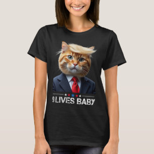 Camiseta Cat Trump 9 Lives Ba1Memória Trump
