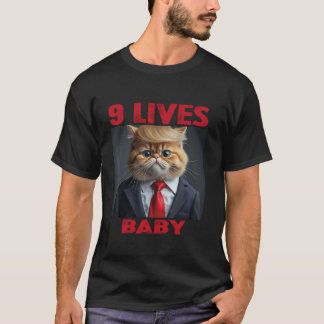 Camiseta Cat Trump 9 Lives Baby