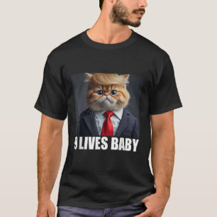 Camiseta Cat Trump 9 Lives Baby