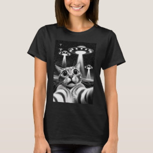 Camiseta Cat Ufo Engraçado Memória Invasão Retroativa Cat U