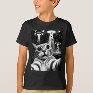 Camiseta Cat Ufo Invasão _ Gato de Memória Gato Engraçado G