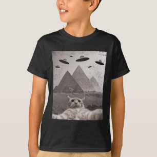 Camiseta Cat Ufo Meme - Gato Engraçado Selfie Com Ufos