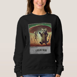 Camiseta Cat UFO Selfie: Gatinho assustado (capuz de mulher