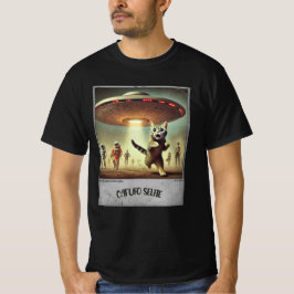 Camiseta Cat UFO Selfie: Gatinho assustado (t-shirt humana)