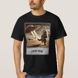 Camiseta Cat UFO Selfie: Gatinho assustado (t-shirt humana)