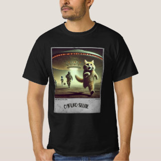Camiseta Cat UFO Selfie: Gatinho assustado (t-shirt masculi