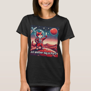 Camiseta Cat UFO Selfie: Planeta Vermelho (outro dia em mar