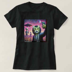 Camiseta Cat UFO Selfie: Presente Do Kitten #05