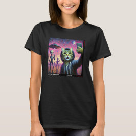 Camiseta Cat UFO Selfie: Presente Do Kitten #05