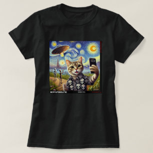 Camiseta Cat UFO Selfie: Presente Do Kitten #07