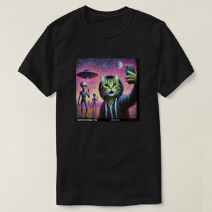Camiseta Cat UFO Selfie: Presente Do Kitten #08