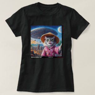 Camiseta Cat UFO Selfie: Presente Do Kitten #11