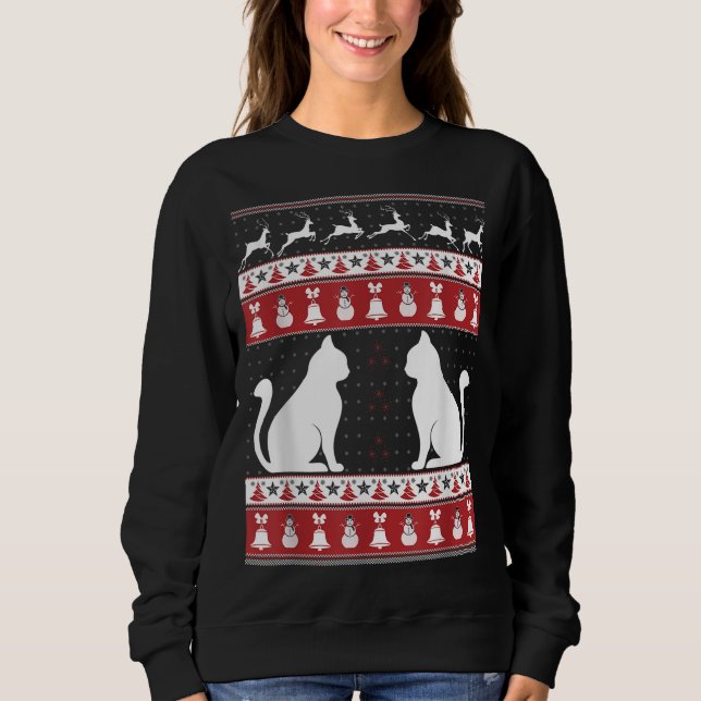 Camiseta Cat Ugly Christmas Sweater Xmas (Frente)