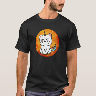 Camiseta Cat Unicorn Rainbow Fantasy Kitten Fire Color