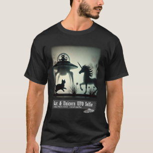 Camiseta Cat & Unicorn UFO Selfie: Nave de Alienígena (home