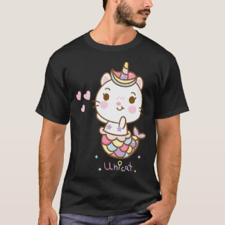 Camiseta Cat Unicorn Unicat Mermaid Cat eu acredito em Cati