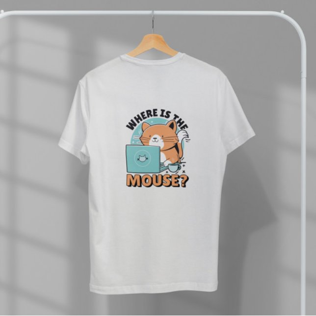 Camiseta Cat Usando Computador (Criador carregado)