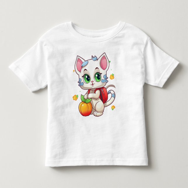 Camiseta Cat Vai Para A Escola 85241 (Frente)