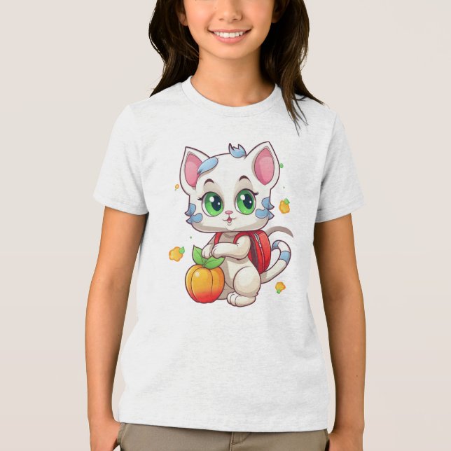 Camiseta Cat Vai Para A Escola 85241 (Frente)