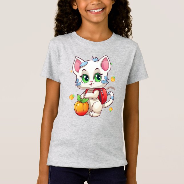 Camiseta Cat Vai Para A Escola 85241 (Frente)