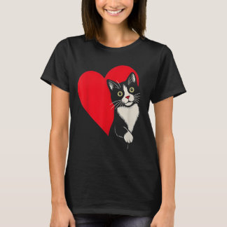 Camiseta Cat Valentine Heart for Kitten and Animal Lovers
