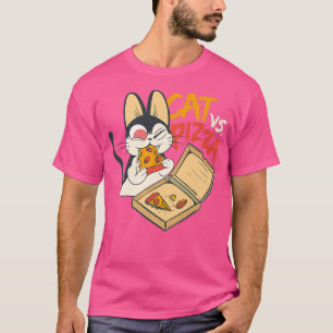 Camiseta Cat Versus Deliciosa Pizza italiana Pizza