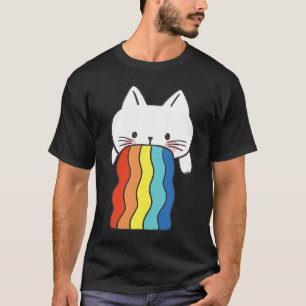 Camiseta Cat Vomit Rainbow Cat Vomit colorido