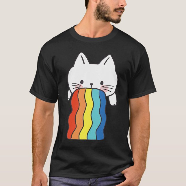 Camiseta Cat Vomit Rainbow Cat Vomit colorido (Frente)
