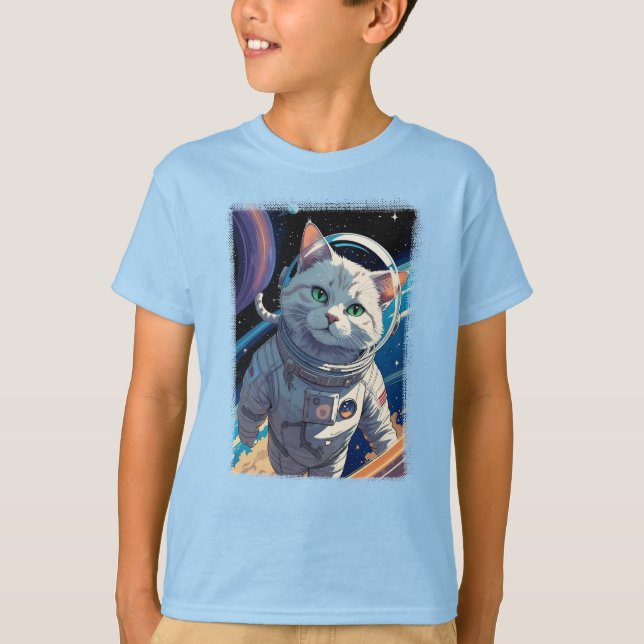 Camiseta Cat walking in outer space! (Frente)