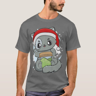 Camiseta Cat Warabi Mochi Drink Anime Kawaii Neko Christmas